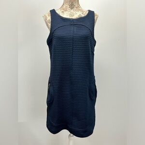 SHARAGANO Navy blue textured shift dress‎ size 10